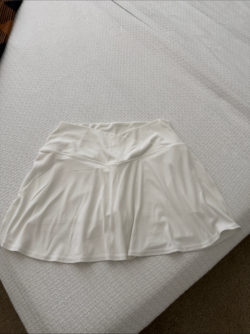 aerie White Flared Skater Skirt with Wide Waistband